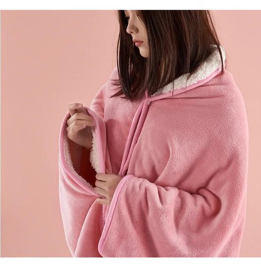 Poncho plaid cocooning - Plaid avec Manche